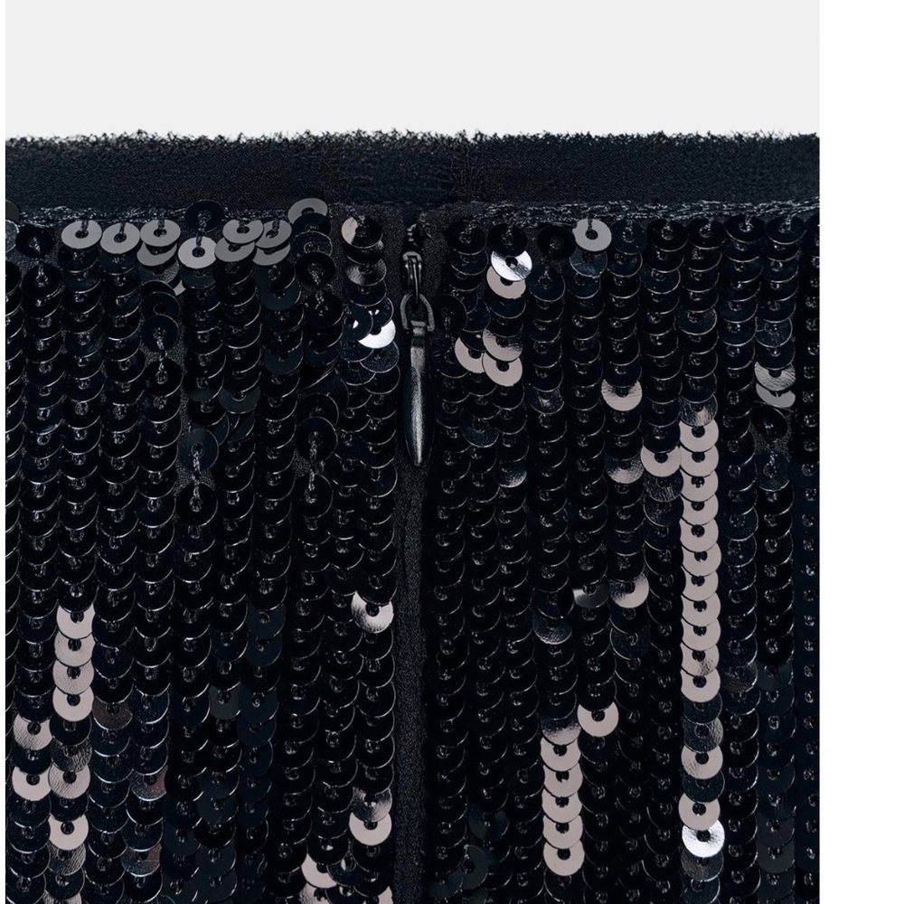 ZARA ZW Collection Sequin Long Skirt – Black – Size S – NWT - Picture 4 of 9